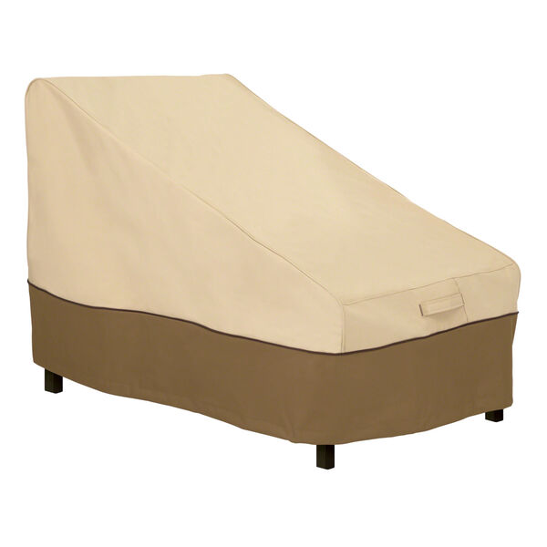 Ash Beige and Brown Patio Deep Armless Chair and Sectional Cover, image 1