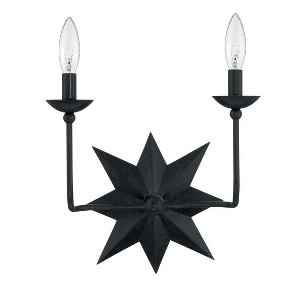 Astro Black Two-Light Wall Sconce, image 1