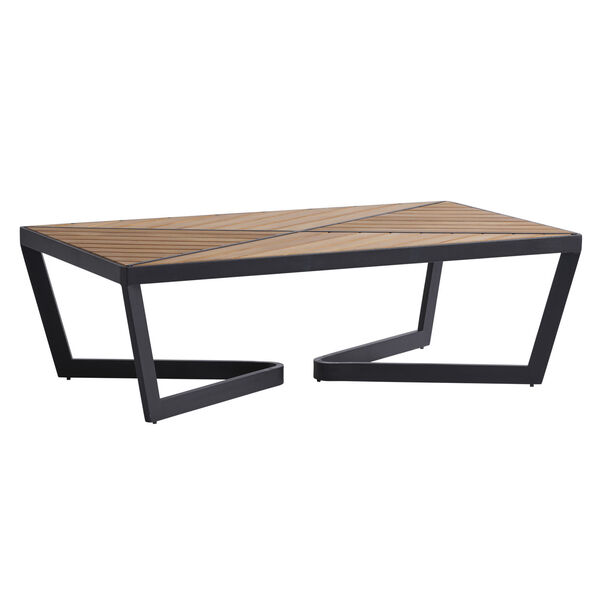 South Beach Dark Graphite and Light Brown Rectangular Cocktail Table, image 1