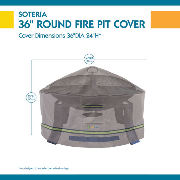 Soteria Grey RainProof 36 In. Round Fire Pit Cover, image 3