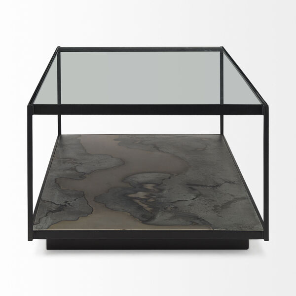 Roxdale Black Coffee Table with Glass Top, image 3