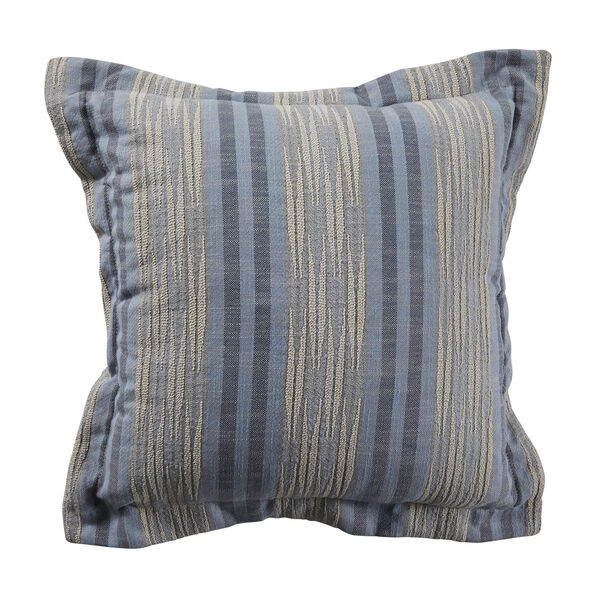 Calmer Chambray and Stone 24 x 24 Inch Pillow with Double Flange, image 1