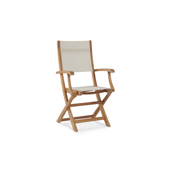Stella White Teak Outdoor Folding Armchair, image 1