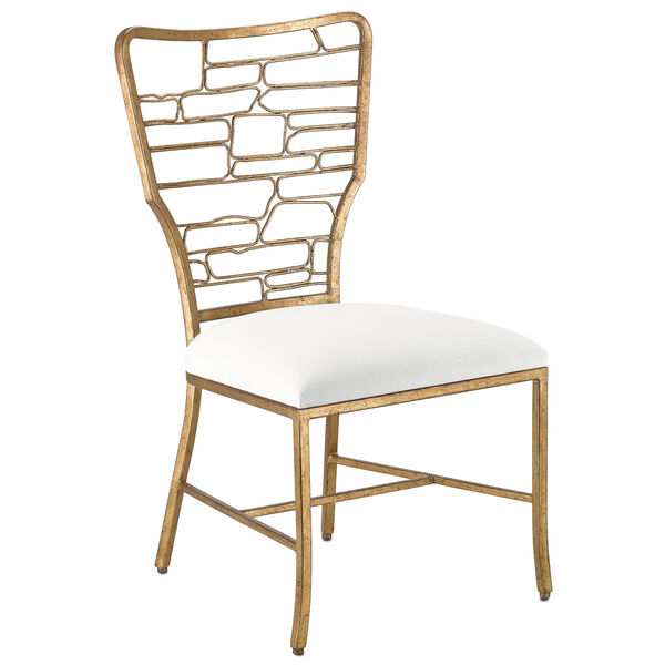 Vinton Muslin and Guilt Bronze Side Chair, image 1