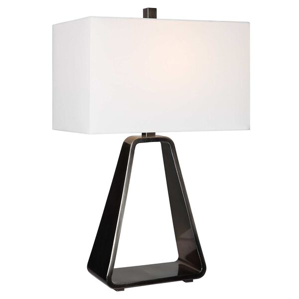 Halo Polished Nickel One-Light Open Table Lamp, image 1