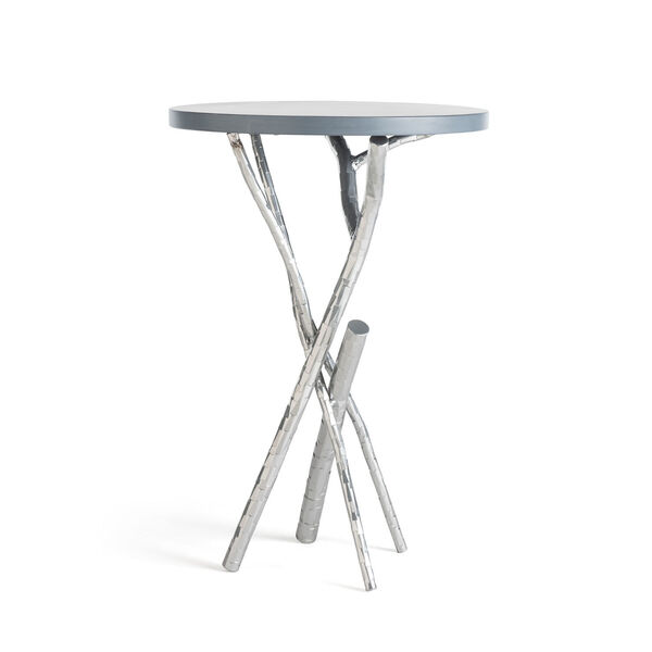 Brindille Silver Accent Table with Solid Maple Wood Top, image 1