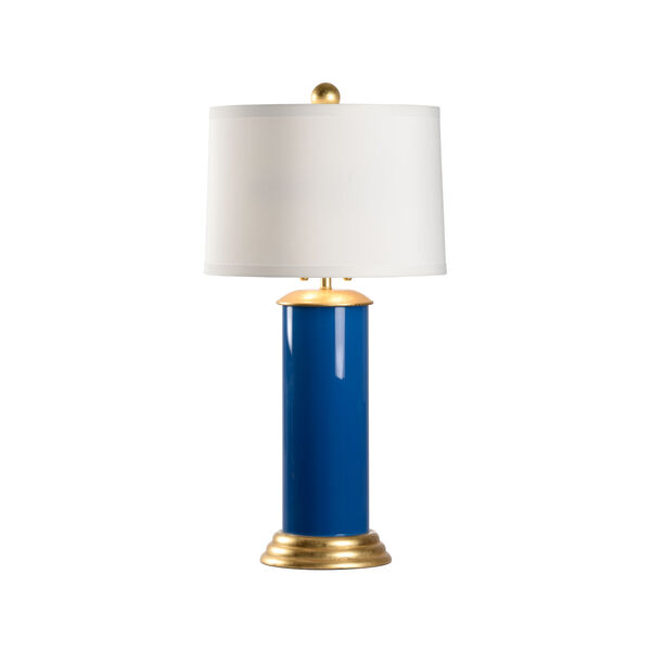 Savannah Blue, Gold and White Two-Light Table Lamp, image 1