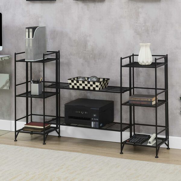 Xtra Storage Three-Tier Folding Metal Shelves with Set of Two Deluxe Extension Shelves, image 2