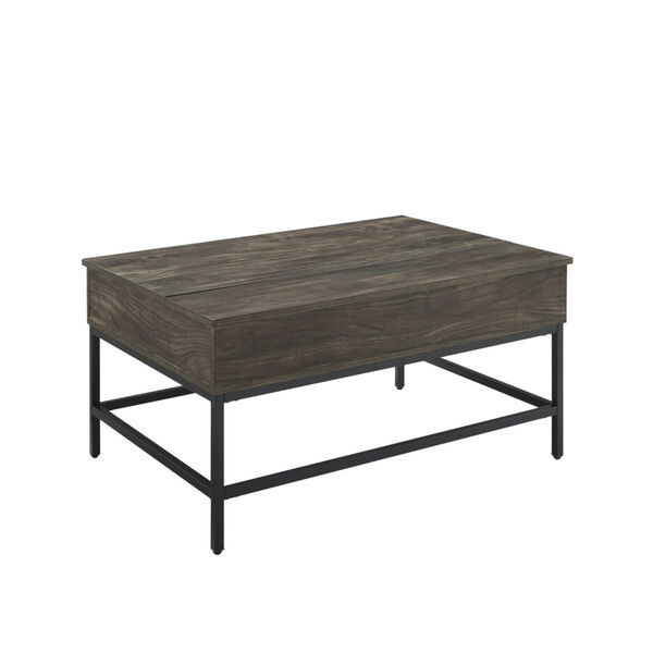 Jacobsen Brown Ash and Matte Black Lift-Top Storage Coffee Table, image 4