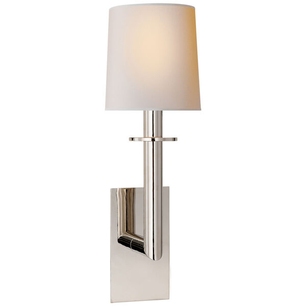 Dalston Sconce in Polished Nickel with Natural Paper Shade by J. Randall Powers, image 1