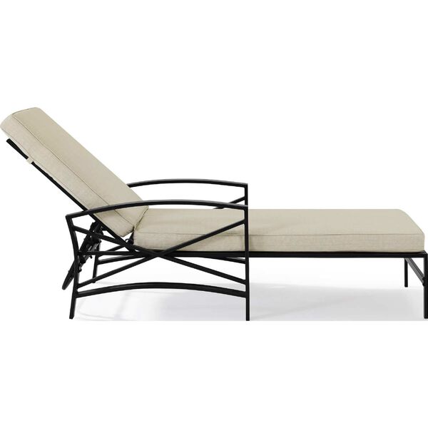 Kaplan Oatmeal Oil Rubbed Bronze Outdoor Metal Chaise Lounge, image 5