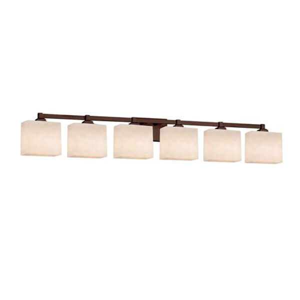 Clouds - Regency Dark Bronze Six-Light LED Bath Bar with Rectangle Clouds Shade, image 1