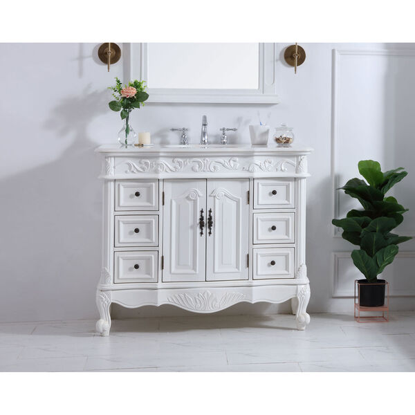 Oakland Antique White 42-Inch Vanity Sink Set, image 2