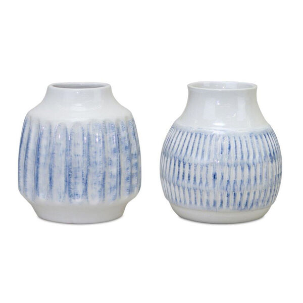 Blue Ceramic Vase , Set of Two, image 1
