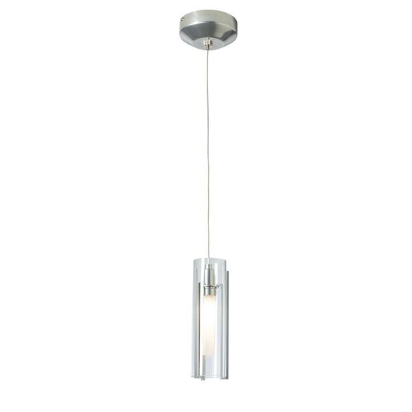 Exos Sterling One-Light Mini Pendant with Frosted Glass, image 1