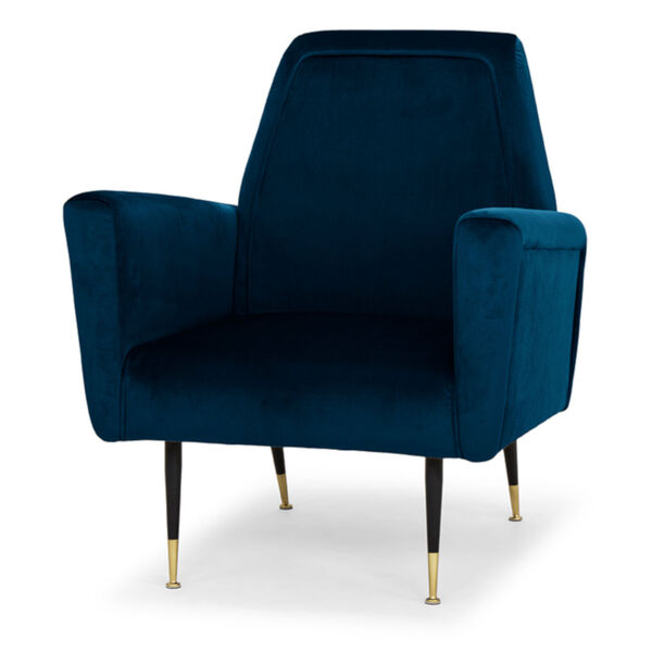 Victor Midnight Blue and Black Occasional Chair, image 1
