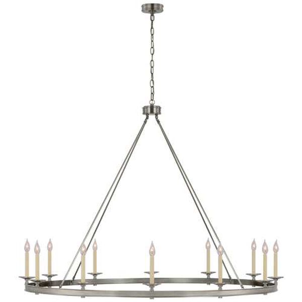 Launceton Antique Nickel 12-Light Oversized Ring Chandelier by Chapman and Myers, image 1