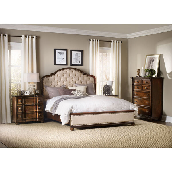 Leesburg California King Upholstered Bed with Wood Rails, image 2