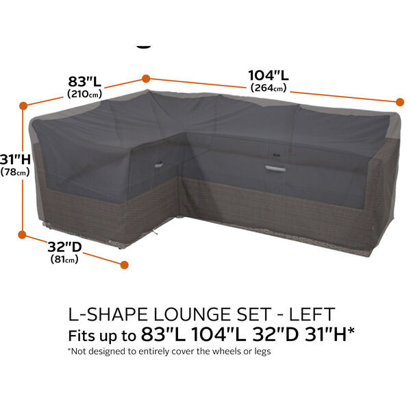 Maple Dark Taupe Patio Left Facing Sectional Lounge Set Cover, image 4