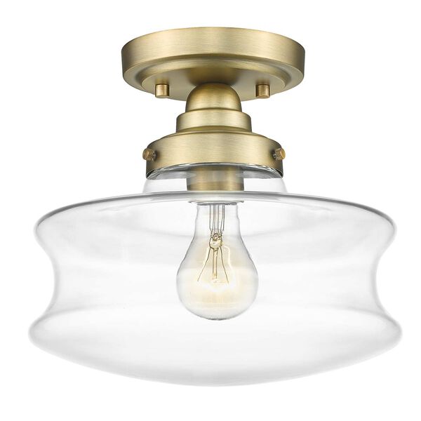 Keal Antique Brass One-Light Convertible Semi-Flush Mount with Clear Glass, image 6