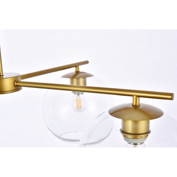 Opus Brass and Clear Four-Light Pendant, image 5