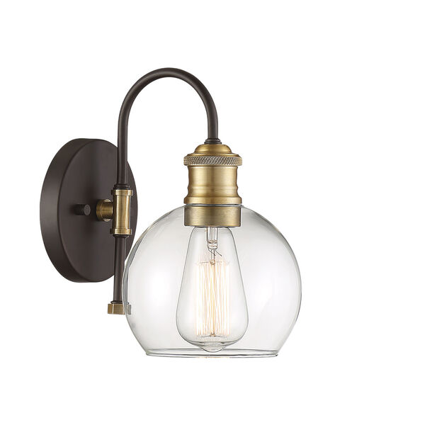 Pax Oil Rubbed Bronze and Brass One-Light Outdoor Wall Sconce, image 3