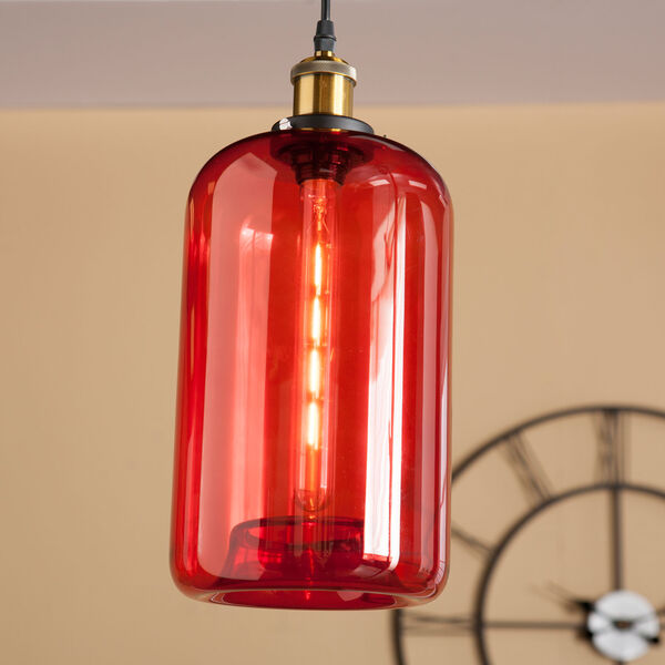 Coraline Colored Glass Mini Pendant Lamp - Red, image 2