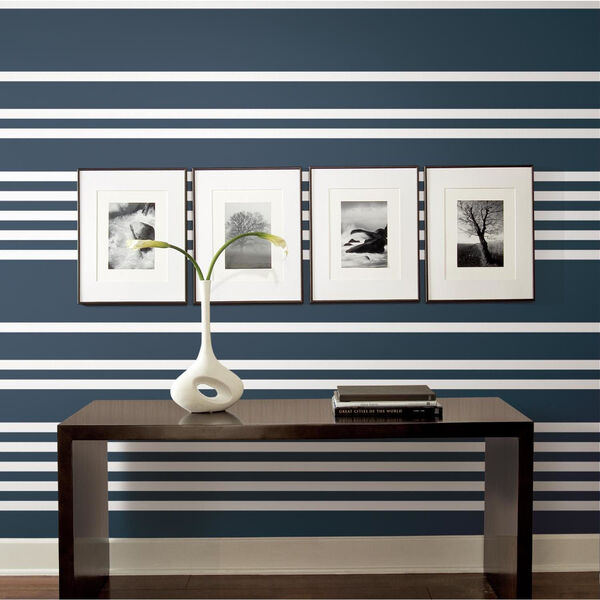 Stripes Resource Library Navy Scholarship Stripe Wallpaper – SAMPLE SWATCH ONLY, image 3