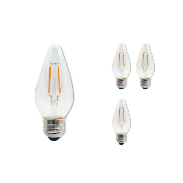 Pack of 4 Clear Iridescent F15 LED E26 Dimmable 4W 2700K Fiesta Filament Light Bulb, image 2