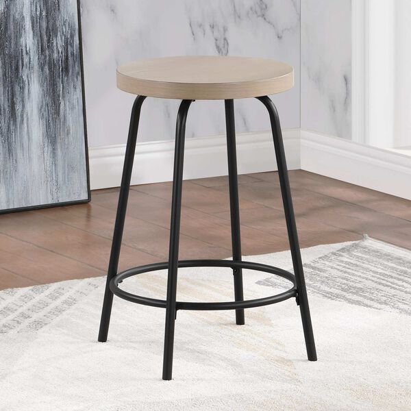 Como White Washed and Black Base Counter Height Stool, image 6