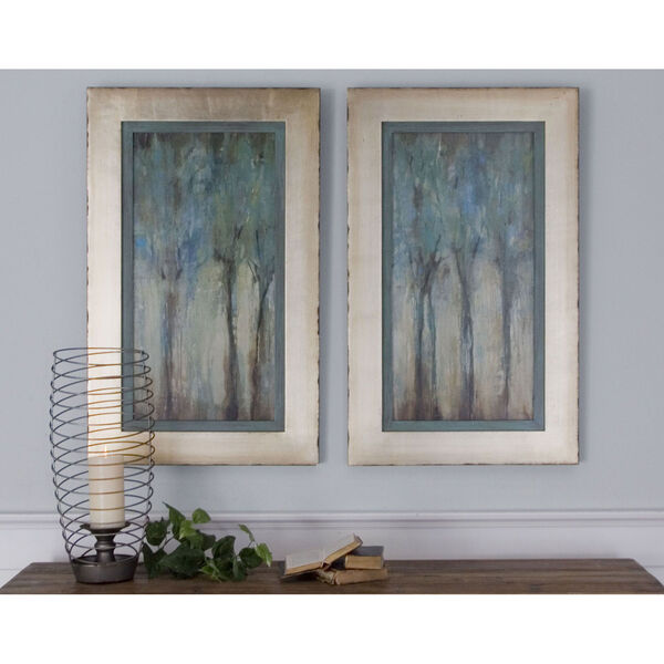 Whispering Wind Aqua Blue Framed Art, Set of 2, image 1