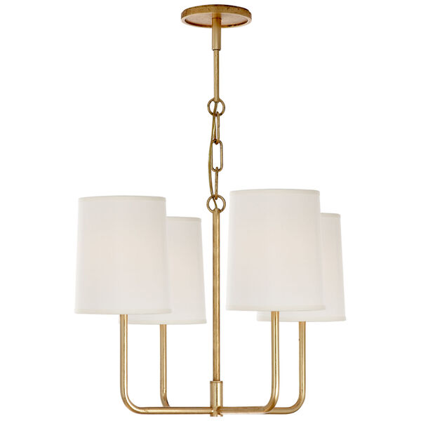 Go Lightly Small Chandelier in Gilded with Silk Shades by Barbara Barry, image 1