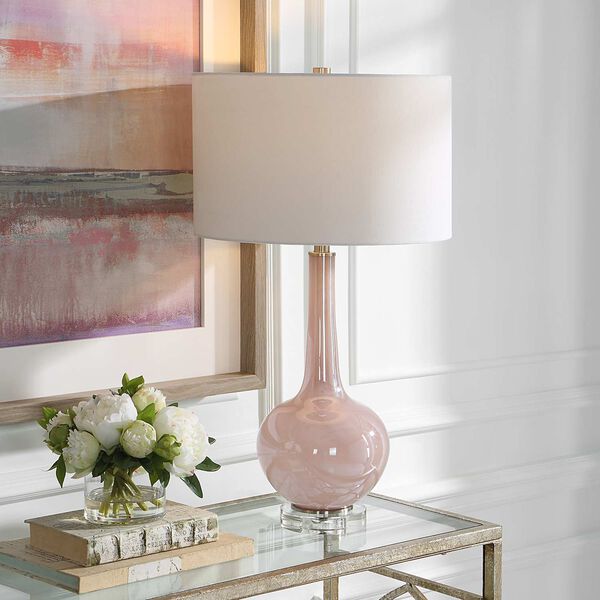 Rosa Pink and Brushed Nickel One-Light Table Lamp, image 2