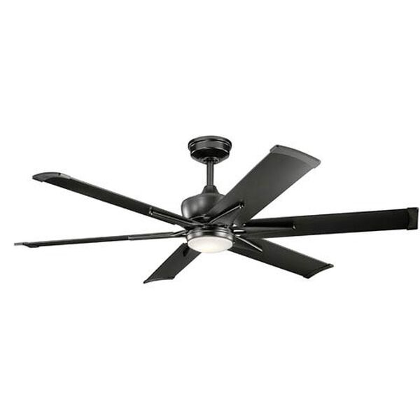 Lincoln Satin Black 60-Inch LED Ceiling Fan, image 1