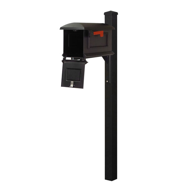 Curbside Black Mailbox with Wellington Mailbox Post, image 3