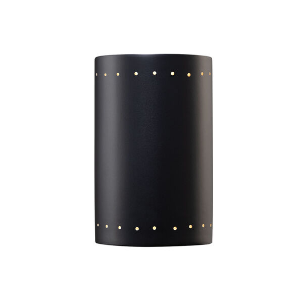 Ambiance Carbon Matte Black Eight-Inch ADA Closed Top GU24 LED Cylinder Outdoor Wall Sconce, image 1