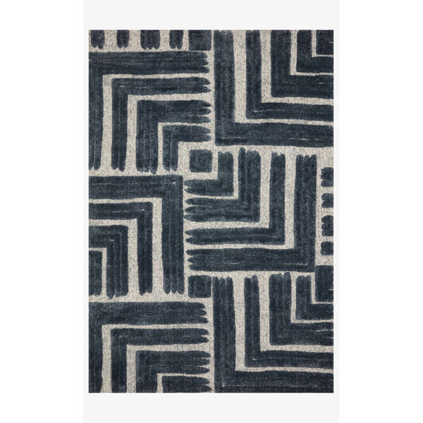 Hagen Blue and White Rectangular: 9 Ft. 6 In. x 13 Ft. Area Rug, image 1