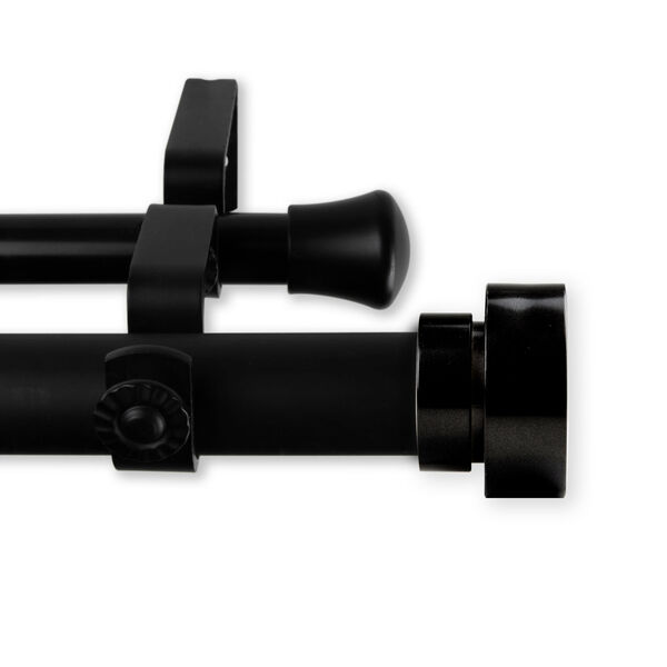 Bonnet Black 28-48 Inches Double Curtain Rod, image 1