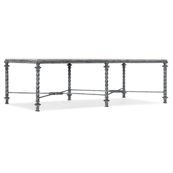 Traditions Grey and Brown Rectangle Cocktail Table, image 1