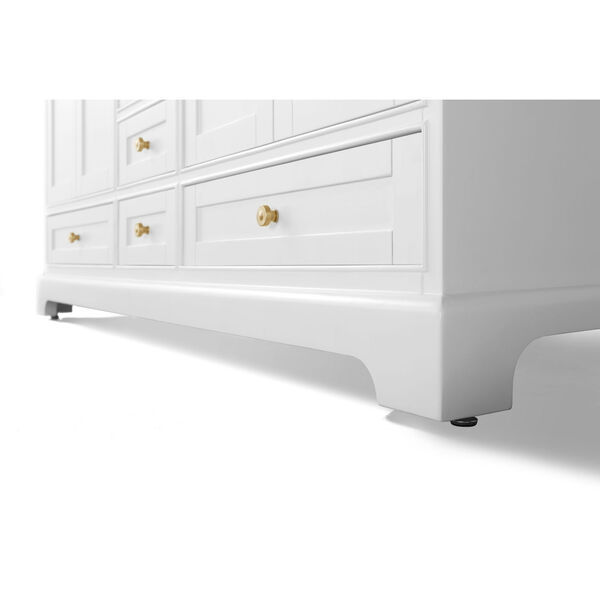 Audrey White 72-Inch Vanity Console with Mirror and Gold Hardware, image 4