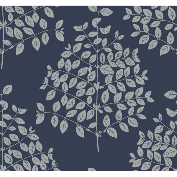 Candice Olson Modern Nature 2nd Edition Navy and Silver Tender Wallpaper, image 2