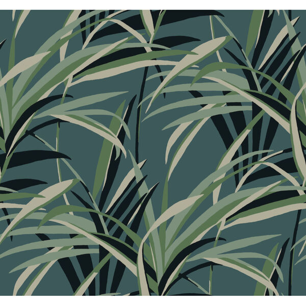 Tropics Green Teal Tropical Paradise Pre Pasted Wallpaper - SAMPLE SWATCH ONLY, image 2