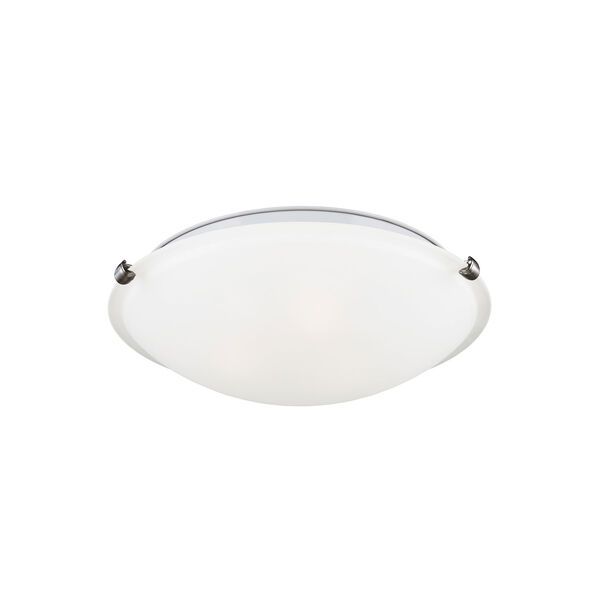Brushed Nickel Energy Star 16-Inch Three-Light LED Flush Mount with Satin Etched Glass, image 1