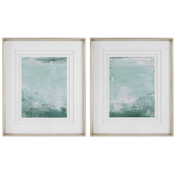 Coastal Patina Silver Framed Prints, Set of 2, image 1