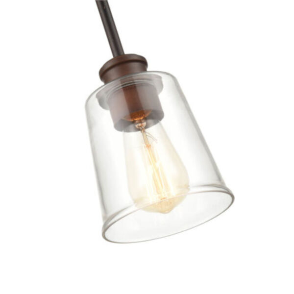Ava Rubbed Bronze One-Light Mini Pendant with Transparent Glass, image 3