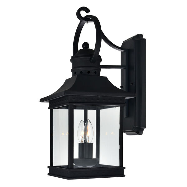 Cleveland Black Two-Light Outdoor Wall Light, image 2