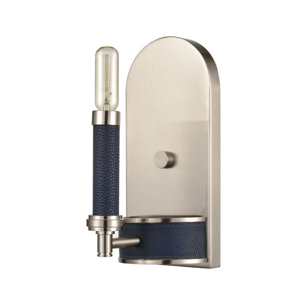 Avenue Satin Nickel and Navy Blue One-Light Wall Sconce, image 2