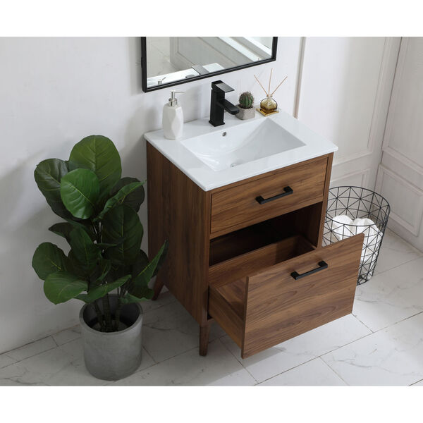 Boise Walnut Brown 24-Inch Vanity Sink Set, image 4