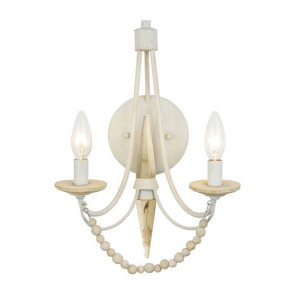Brentwood Country White Two-Light Wall Sconce, image 1