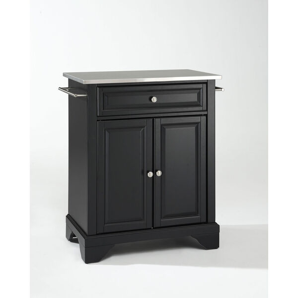 LaFayette Stainless Steel Top Portable Kitchen Island in Black Finish, image 1